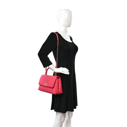 Chanel Caviar Quilted Small Coco Handle Flap Pink 2 of 10