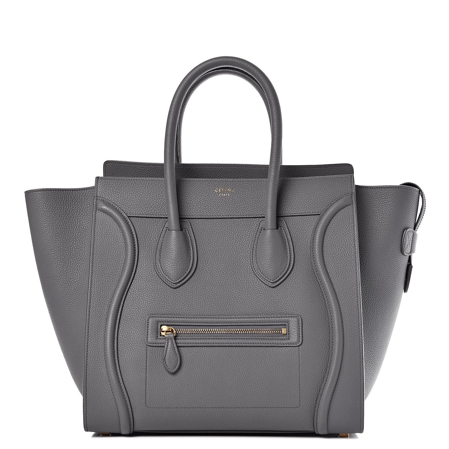 Celine Drummed Calfskin Mini Luggage Kohl 1 of 9