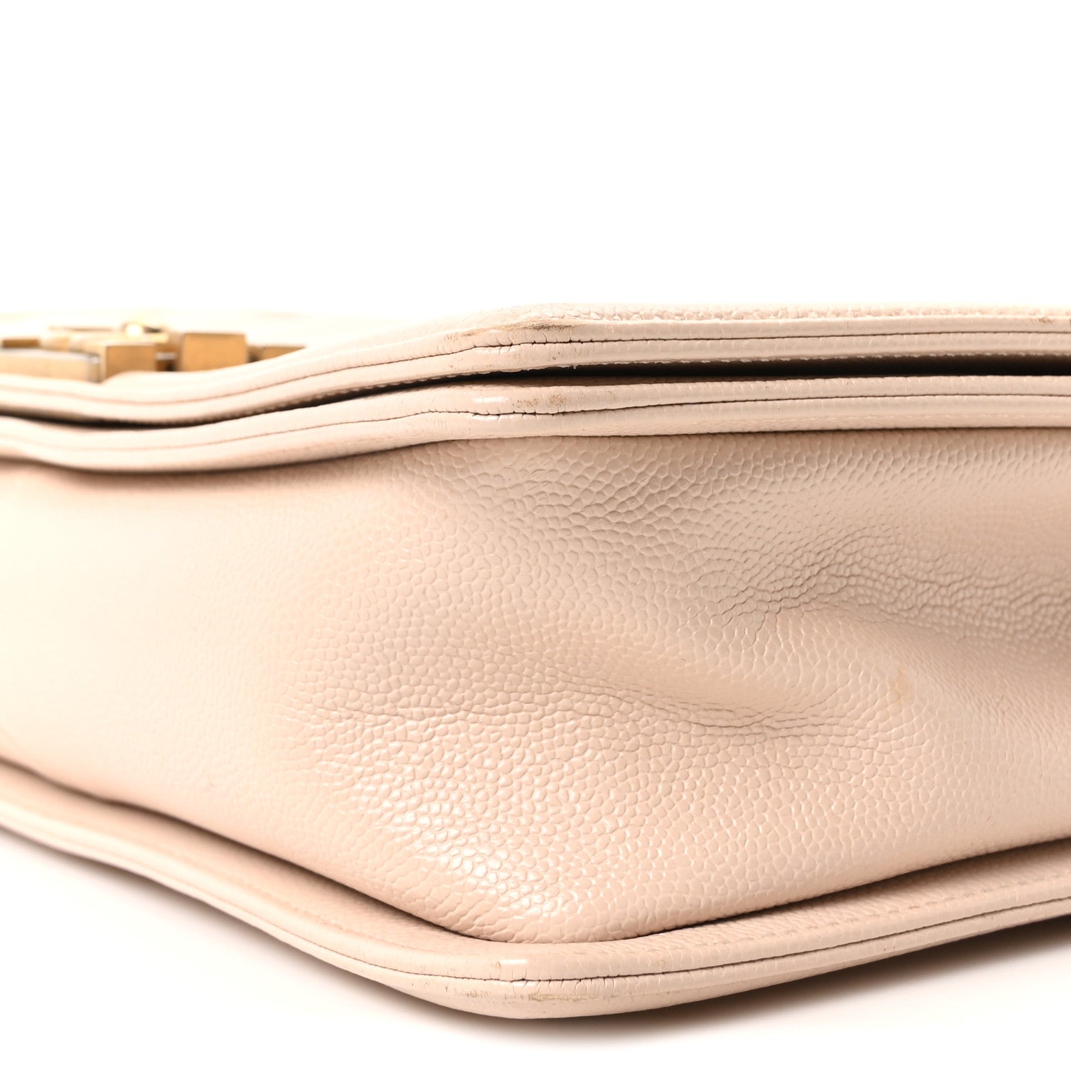 Chanel Caviar Chevron Quilted New Medium Boy Flap Beige 9 of 11