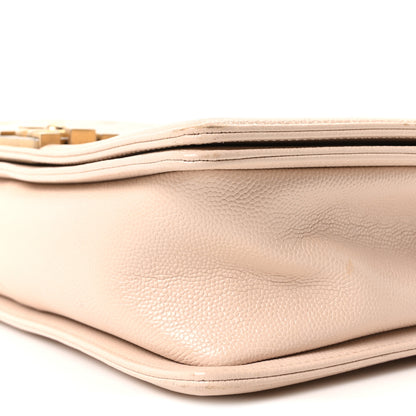 Chanel Caviar Chevron Quilted New Medium Boy Flap Beige 9 of 11