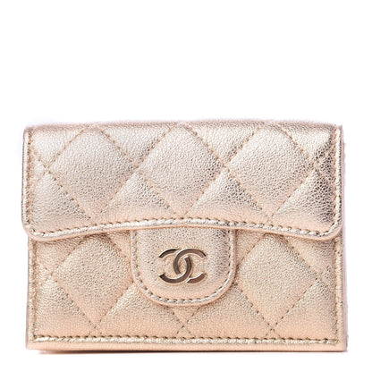 Chanel Metallic Lambskin Quilted Small Flap Wallet Gold 1 of 7