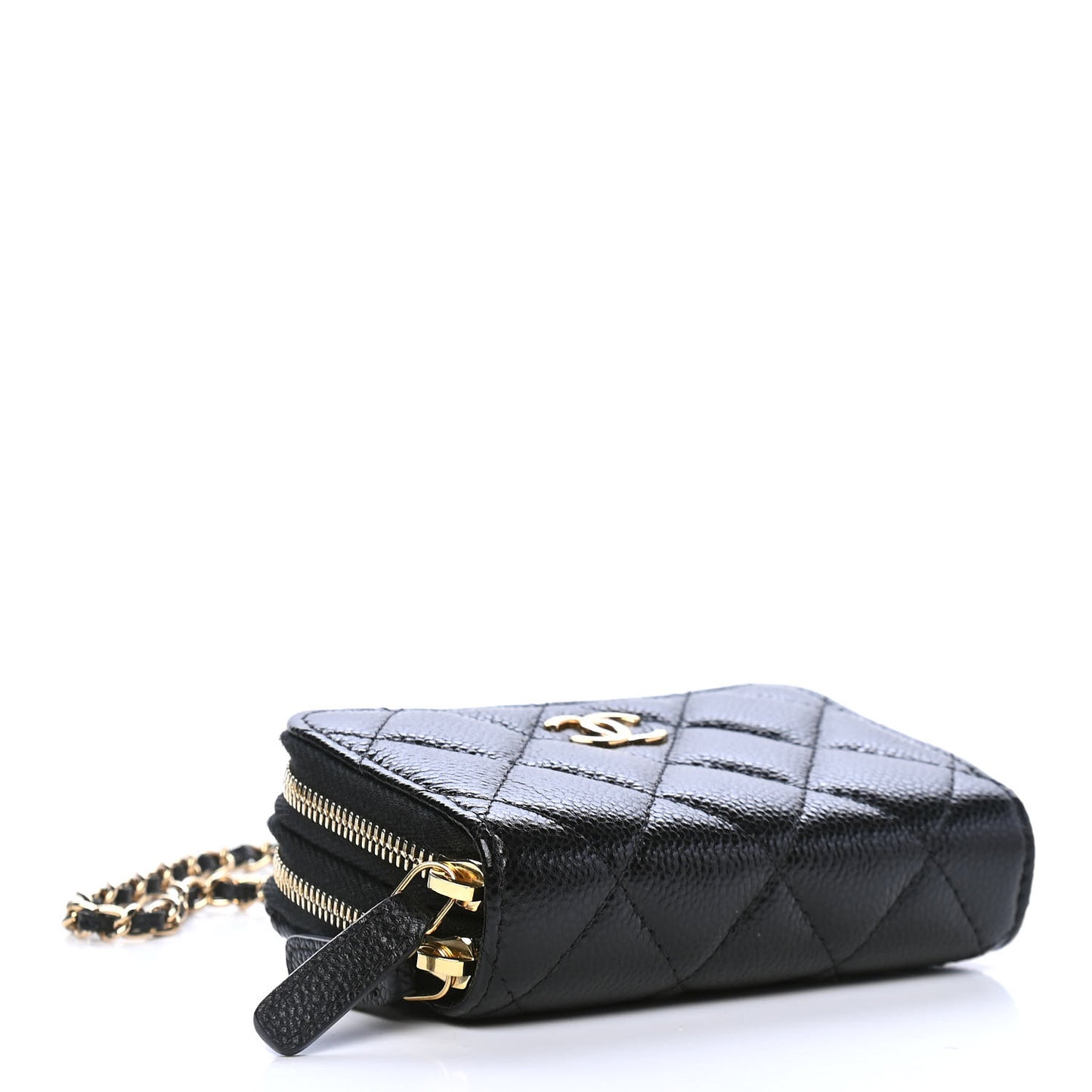Caviar Quilted Miss Coco Clutch With Chain Black