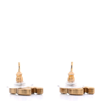 Chanel Crystal CC Earrings Gold 4 of 5