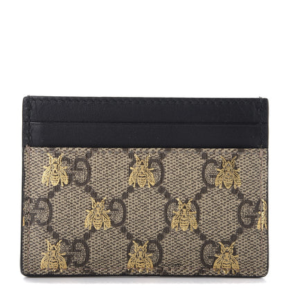 Gucci GG Supreme Monogram Bees Card Holder Black 1 of 7