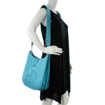 Hermes Taurillon Clemence Evelyne III GM Bleu Atoll 3 of 10