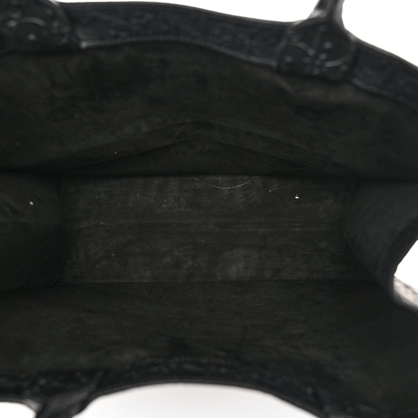 Oblique Calfskin Embossed Large Book Tote Black