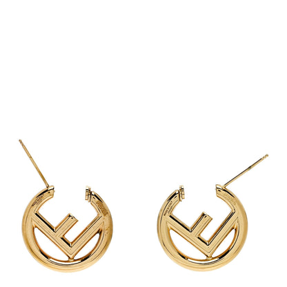Fendi Metal FF Hoop Earrings Gold 3 of 4
