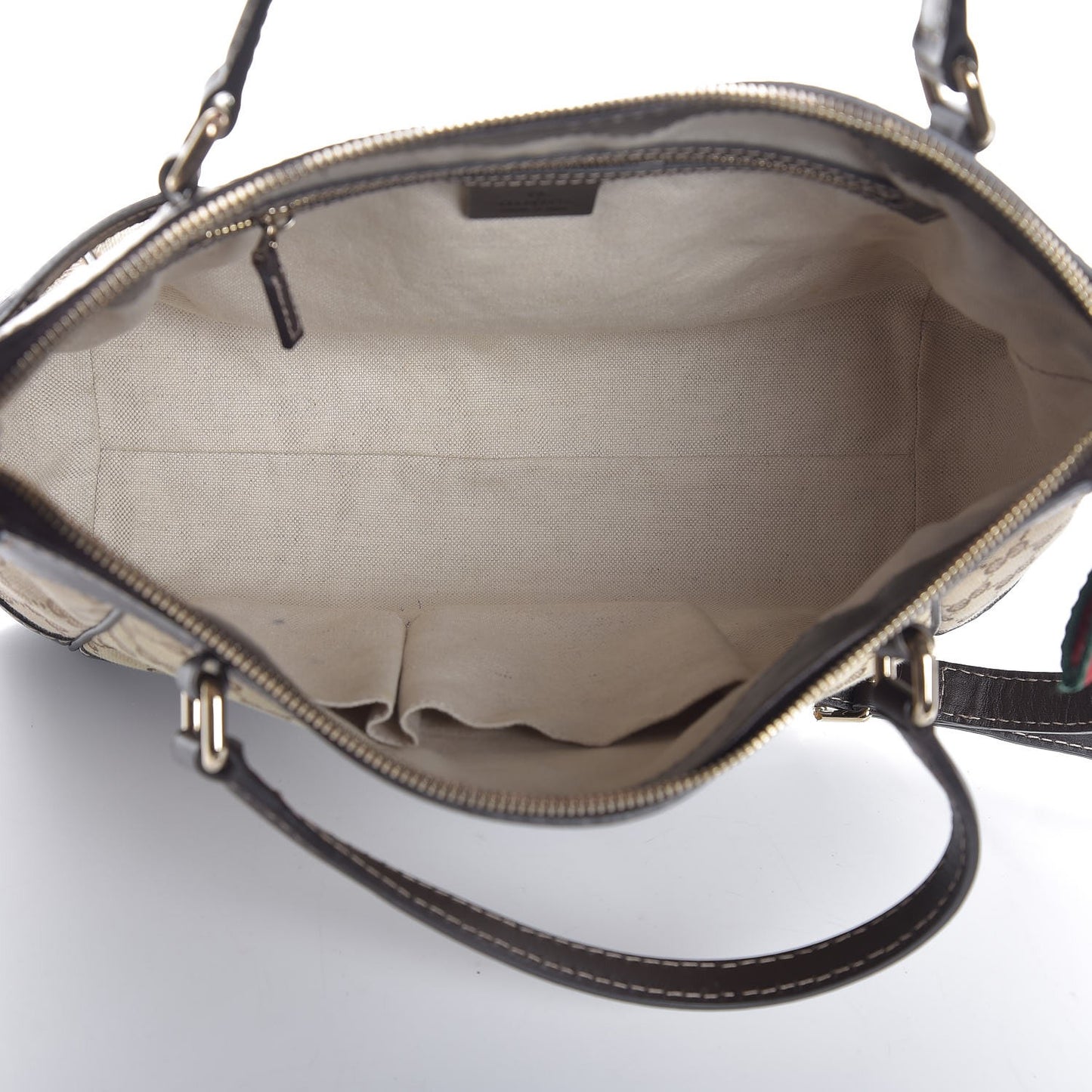 Monogram Web Mayfair Top Handle Satchel Dark Brown