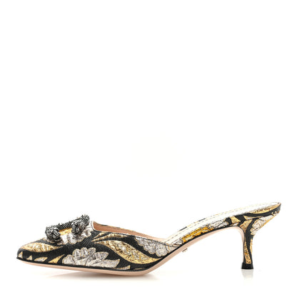 Gucci Jacquard Floral Dionysus Mules 36.5 Black 1 of 7