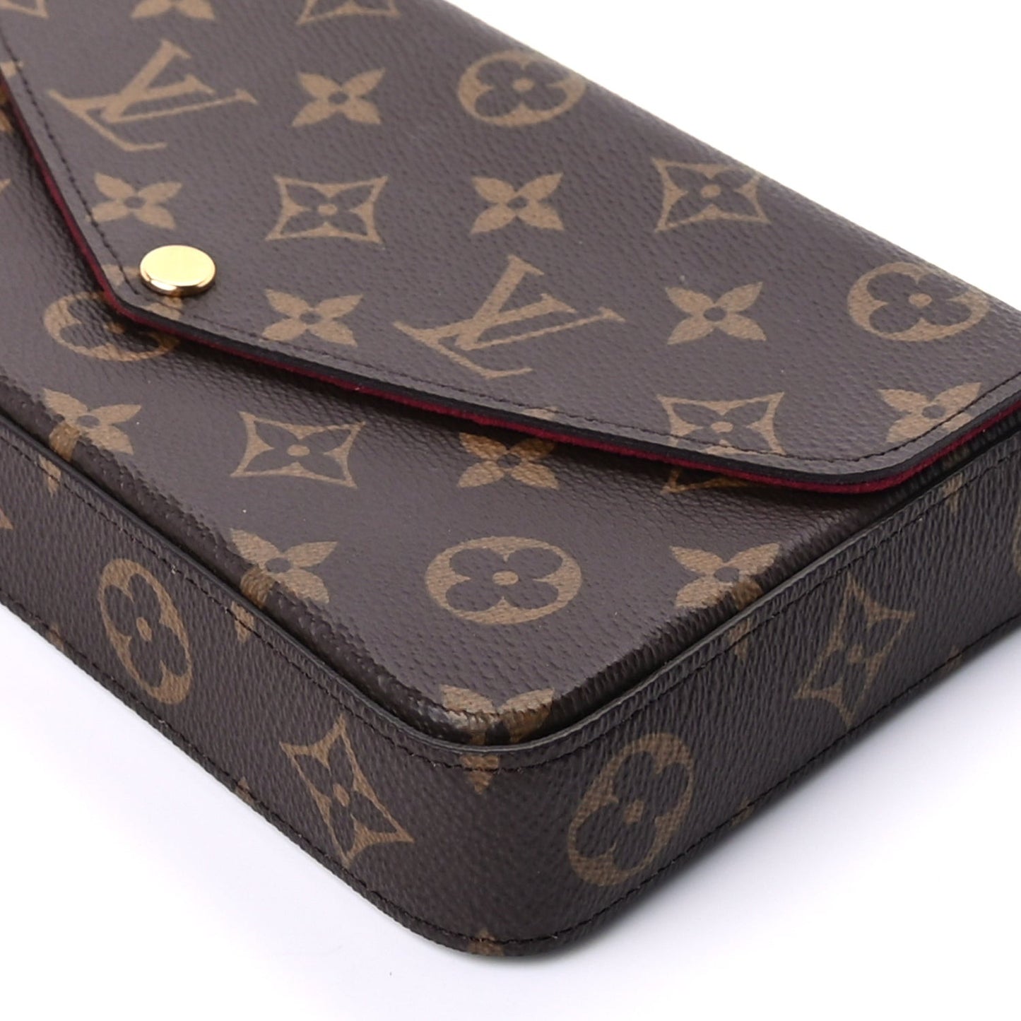 Monogram Pochette Felicie Chain Wallet Fuchsia