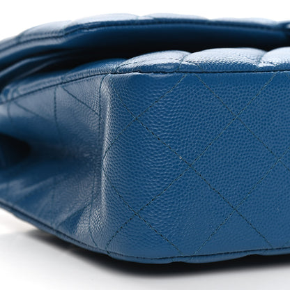 Chanel Caviar Quilted Medium Double Flap Blue 9 of 12