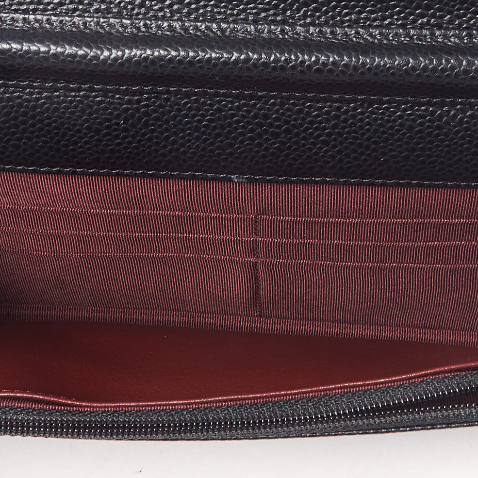 Caviar Quilted Wallet On Chain WOC Black