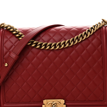 Chanel Lambskin Quilted Large Boy Flap Red 8 of 10