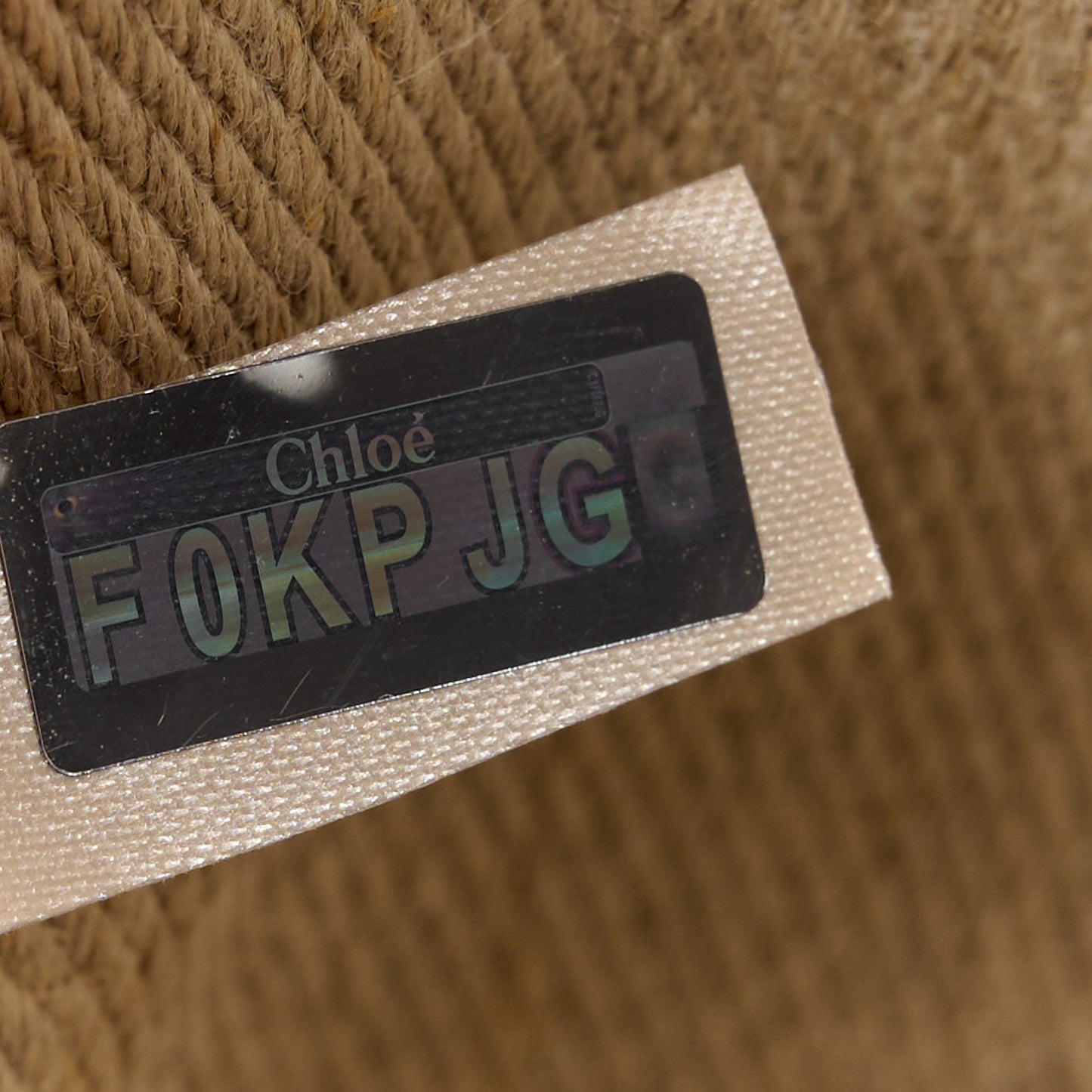 Linen Calfskin Medium Woody Ribbon Tote White Black