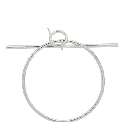 Hermes Sterling Silver MM Loop Earrings 4 of 4