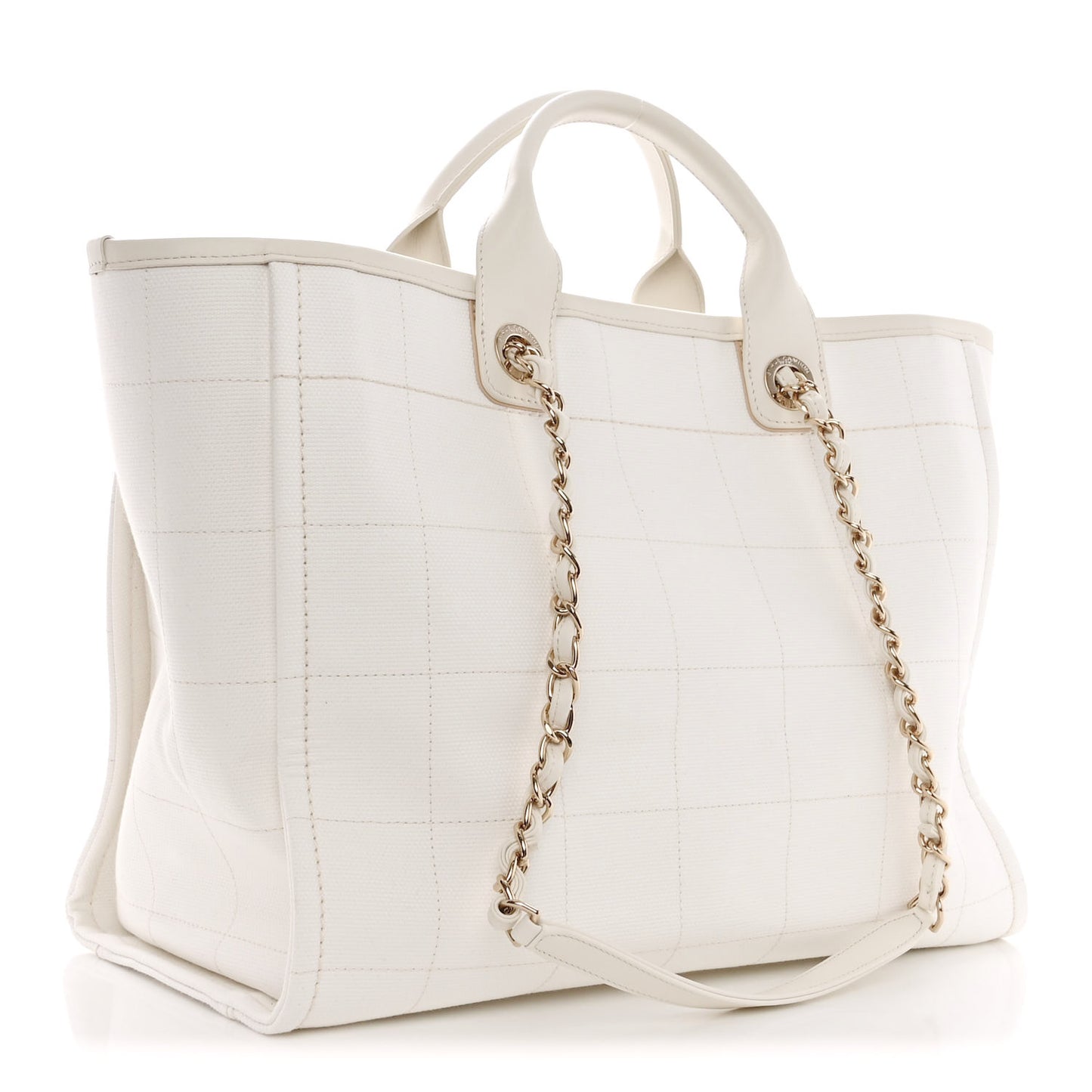 Cotton Medium Deauville Tote White