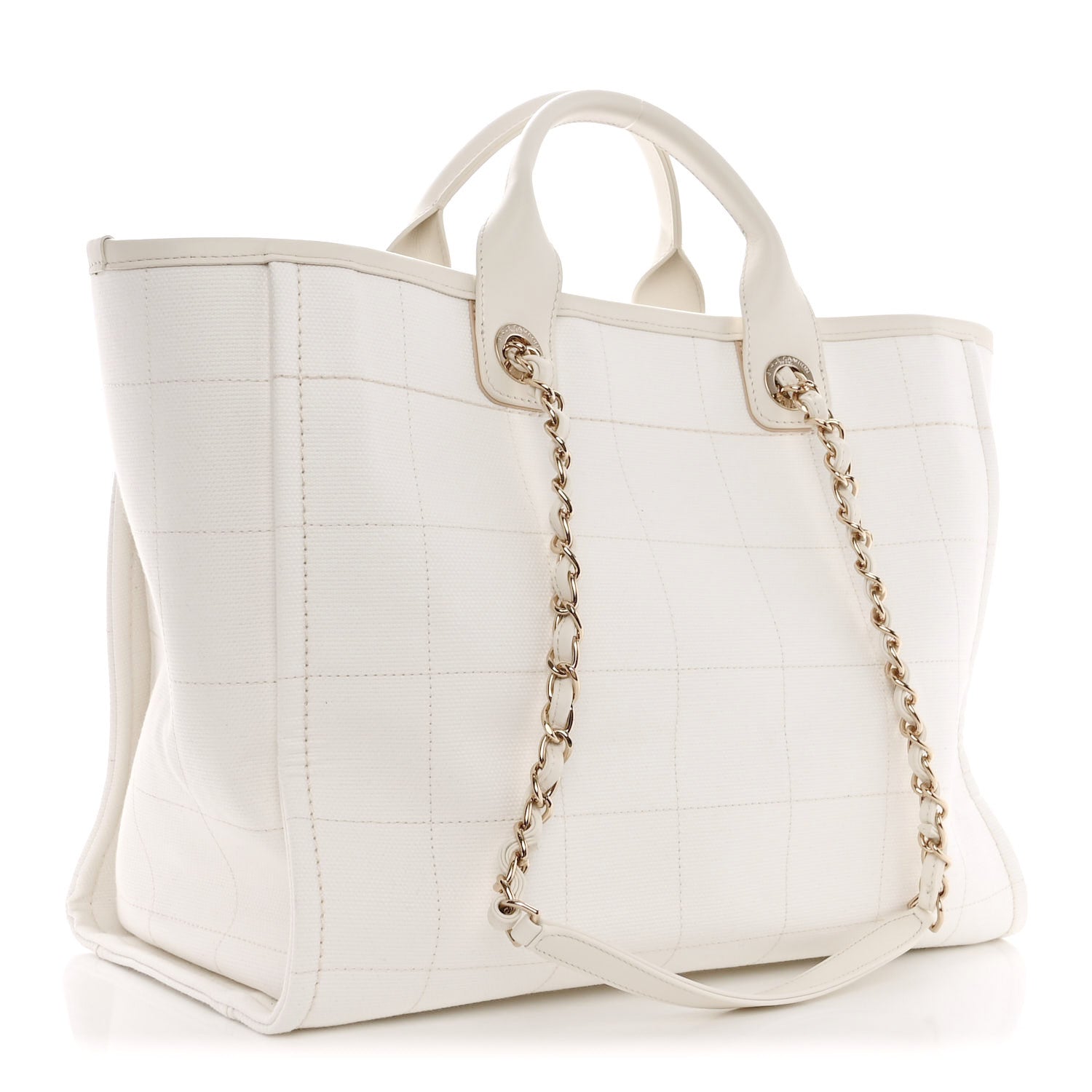 Chanel Cotton Medium Deauville Tote White 4 of 16