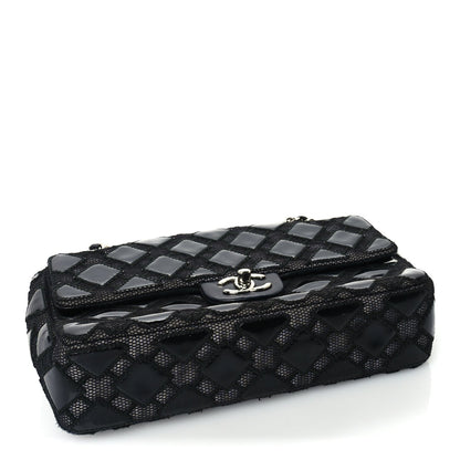 Chanel Vinyl Mesh Quilted Medium Single Flap  Black 3 of 9