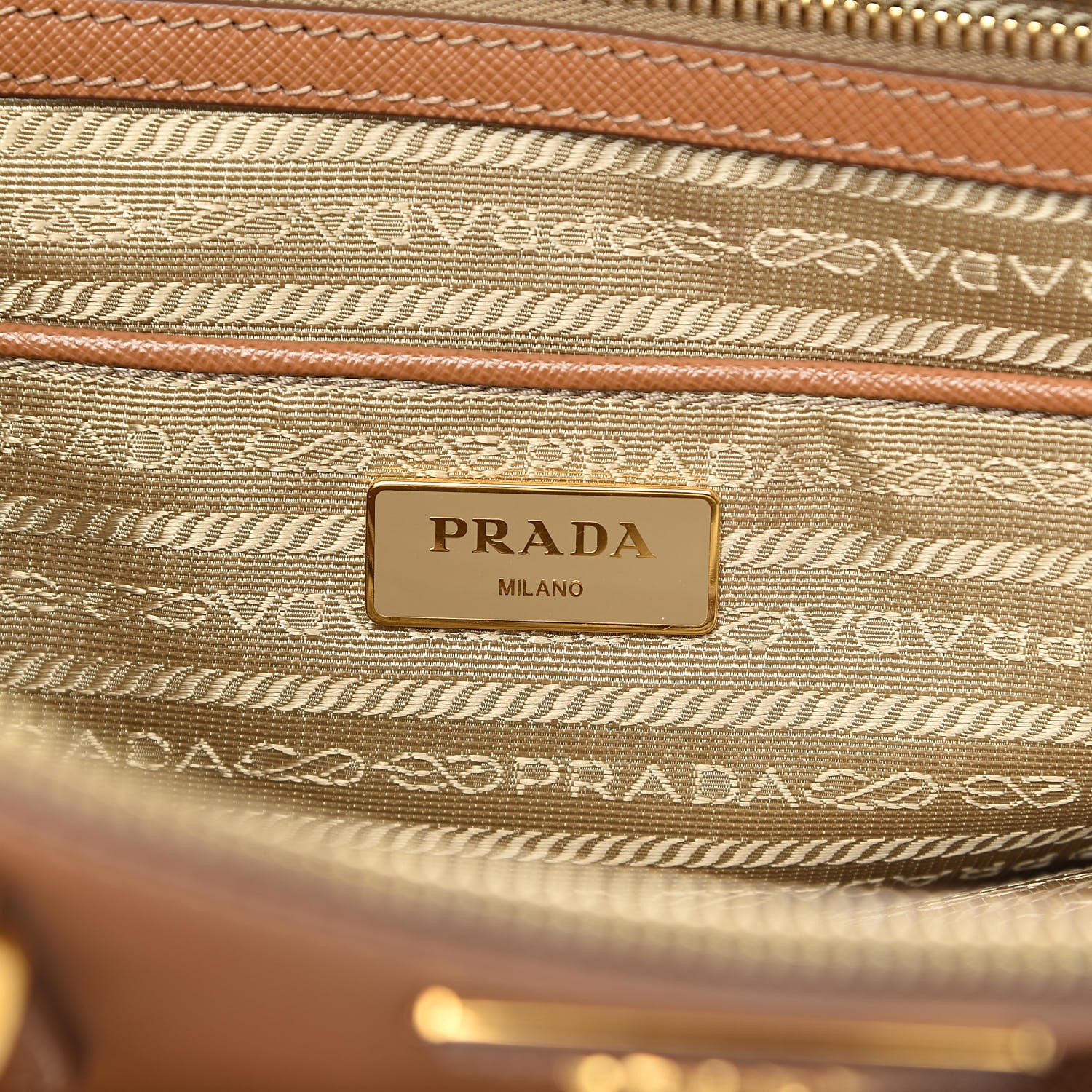 Prada Saffiano Lux Large Galleria Double Zip Tote Caramel 6 of 20