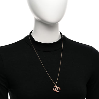 Chanel Translucent Resin Crystal CC Necklace Pink Multicolor 2 of 6