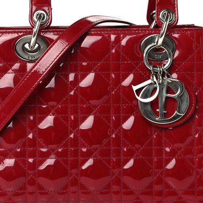 Christian Dior Patent Cannage Medium Lady Dior Red 6 of 8