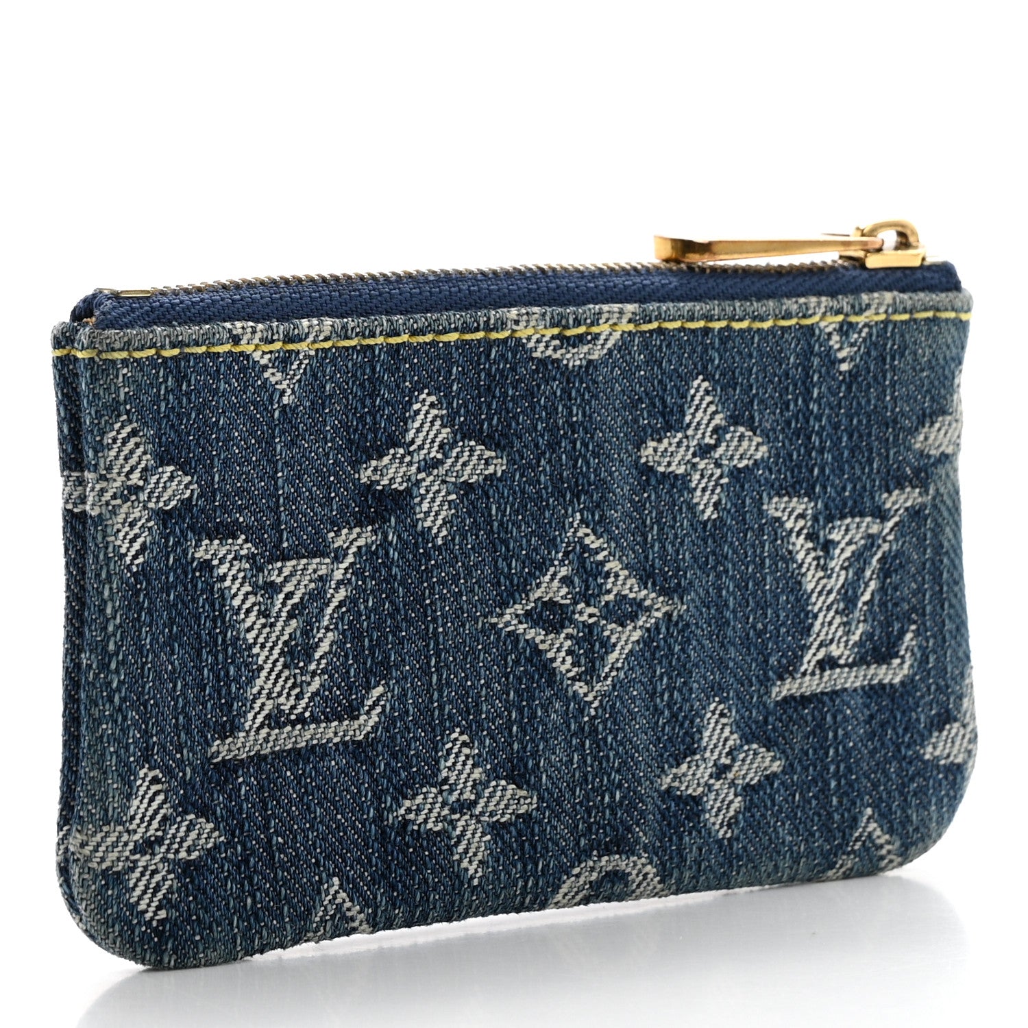 Louis Vuitton Monogram Denim Key Pouch Blue 3 of 7