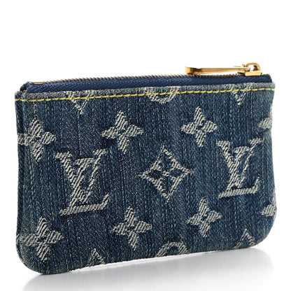 Louis Vuitton Monogram Denim Key Pouch Blue 3 of 7