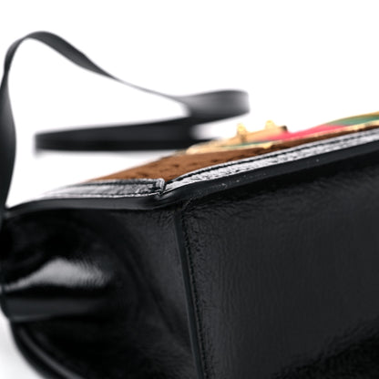 Gucci Velvet GG Monogram Web Mini Sylvie Top Handle Bag Brown Black Oro Vecchio 11 of 15