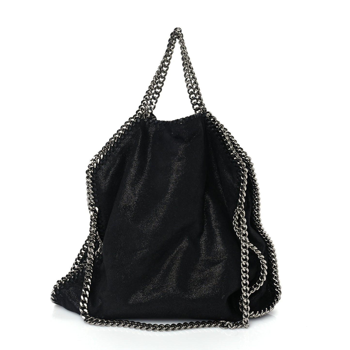 Shaggy Deer Small Falabella Fold Over Tote  Black