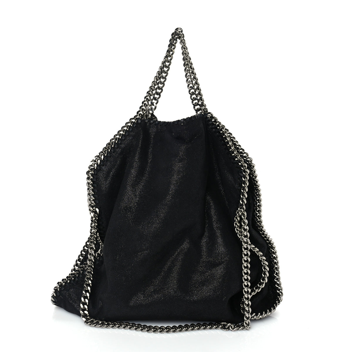 Stella McCartney Shaggy Deer Small Falabella Fold Over Tote  Black 1 of 8