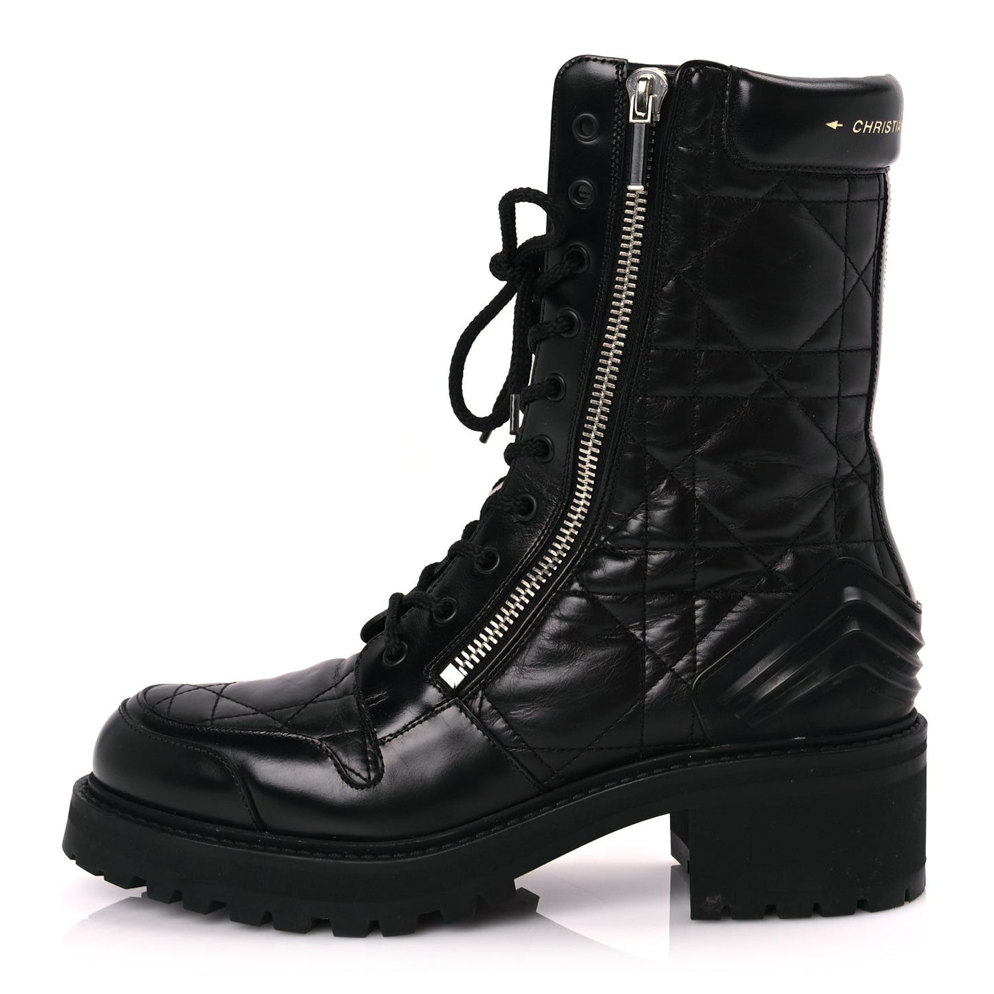 Calfskin Cannage D-Leader Ankle Boot 41 Black