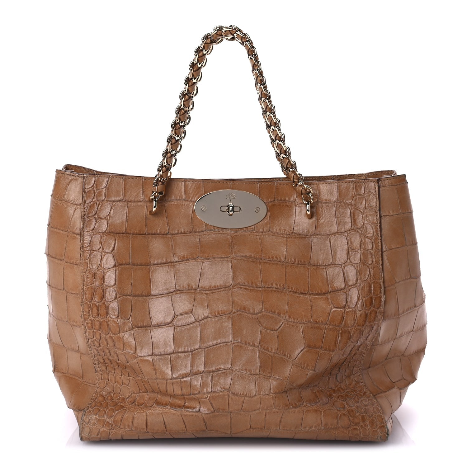 Mulberry Crocodile Embossed Calfskin Cecily Tote Biscuit Brown 1 of 7