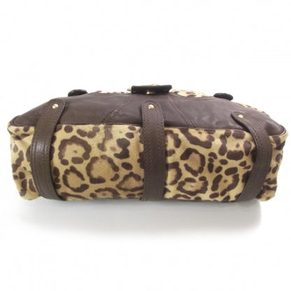 Valentino Garavani Leopard Print Pony Hair Catch Satchel 5 of 9