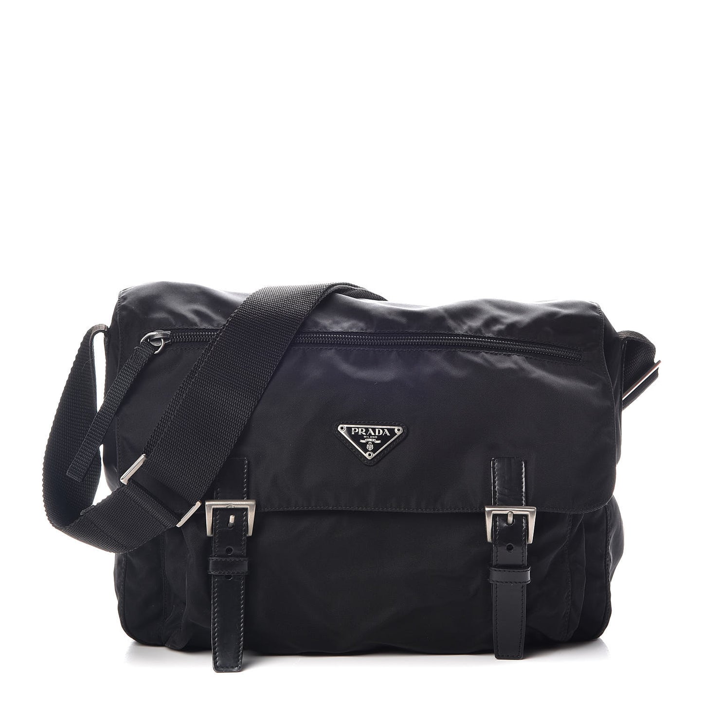 Nylon Vela Messenger Bag Black