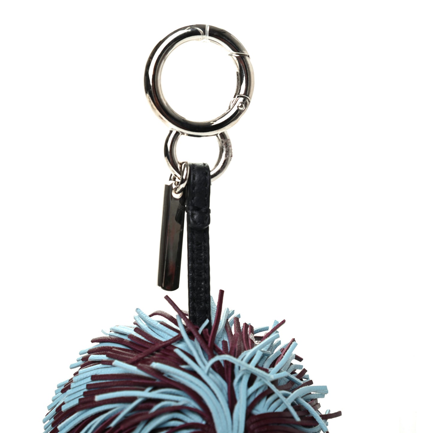 Shiny Nappa Faces Fringe Bag Bug Charm Bordeaux Multicolor