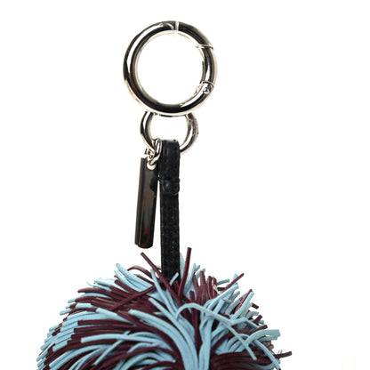Fendi Shiny Nappa Faces Fringe Bag Bug Charm Bordeaux Multicolor 3 of 3