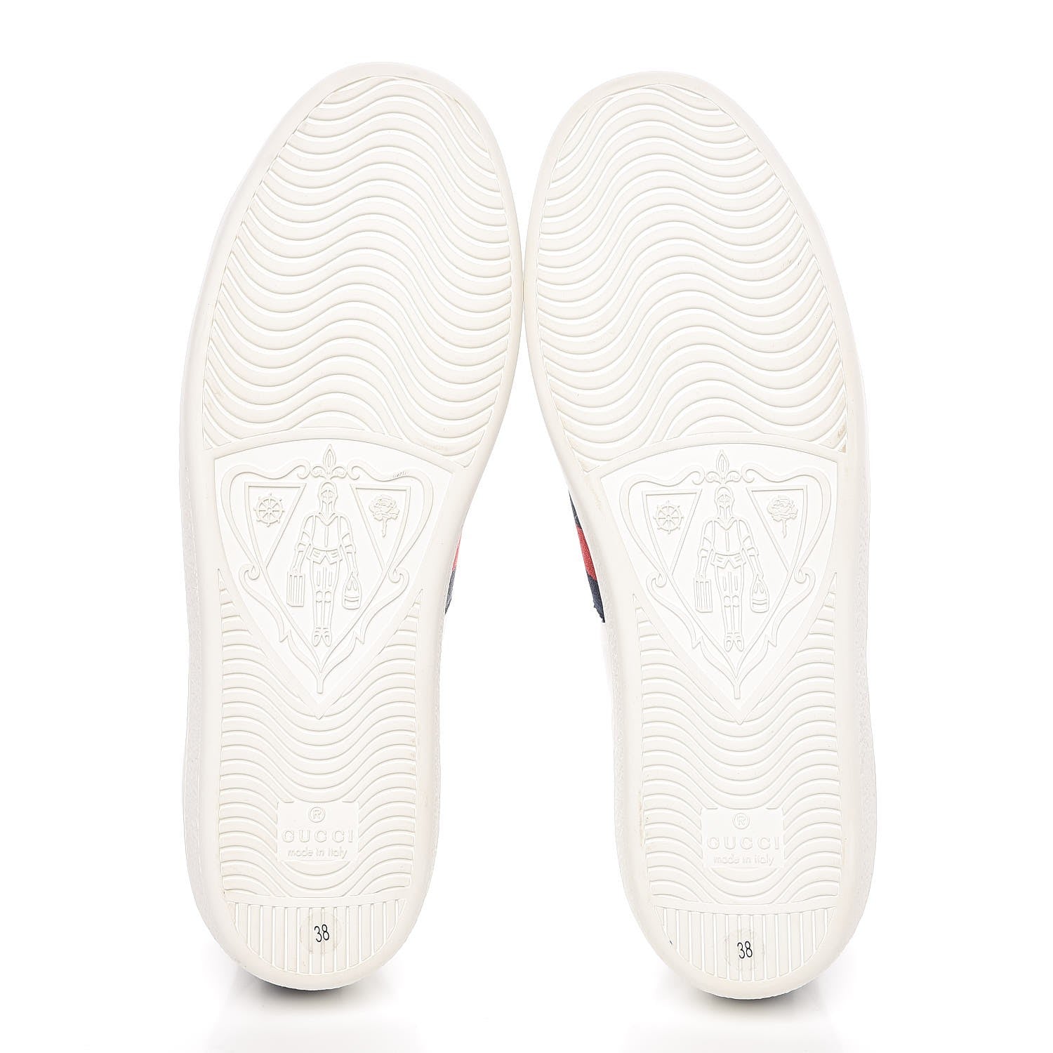 Gucci Calfskin Ayers Web Ace Sneakers 38 White Blue 5 of 9