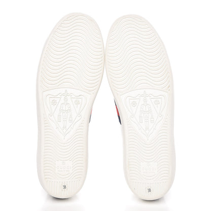 Gucci Calfskin Ayers Web Ace Sneakers 38 White Blue 5 of 9