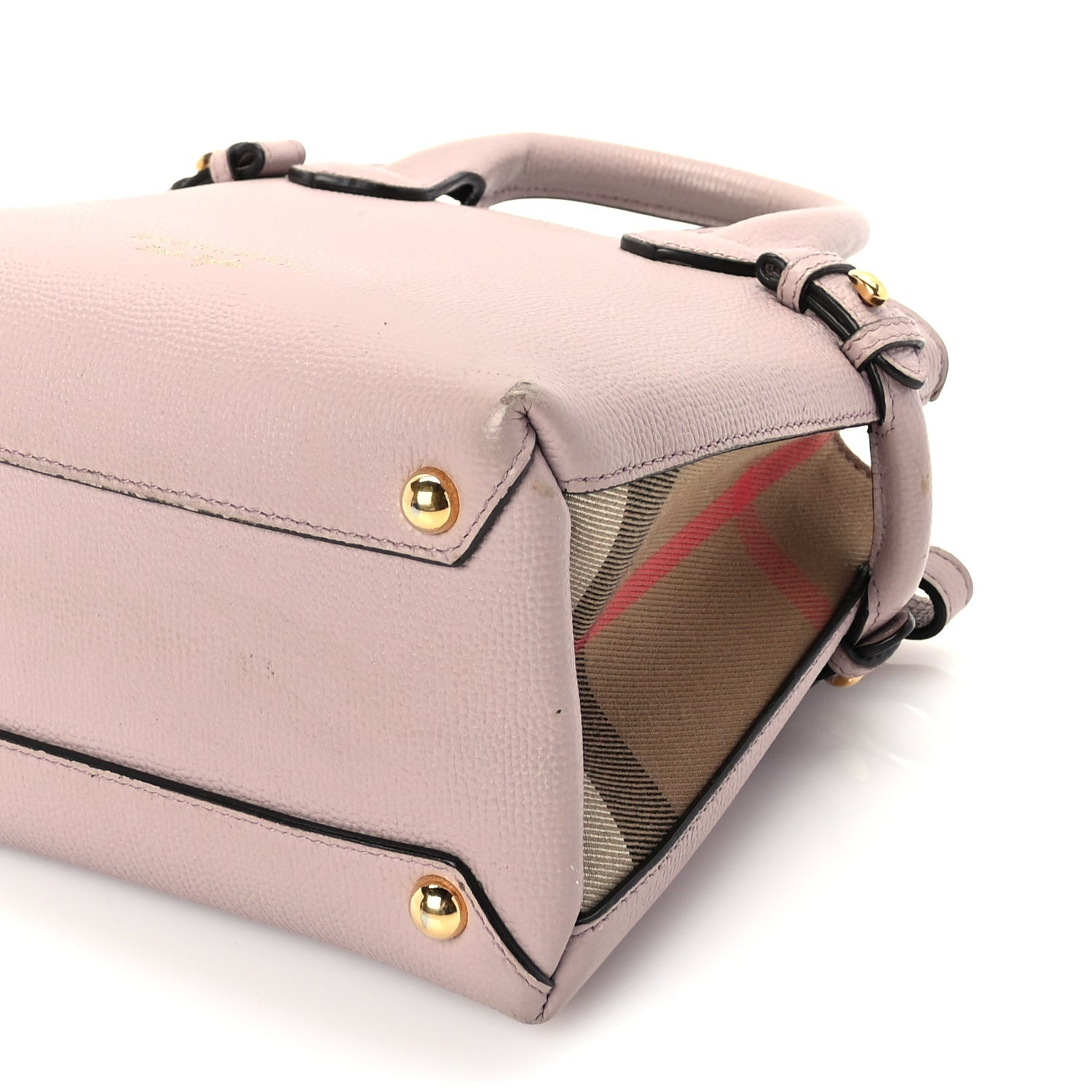 Burberry Derby Calfskin House Check Small Banner Tote Pale Orchid 8 of 8
