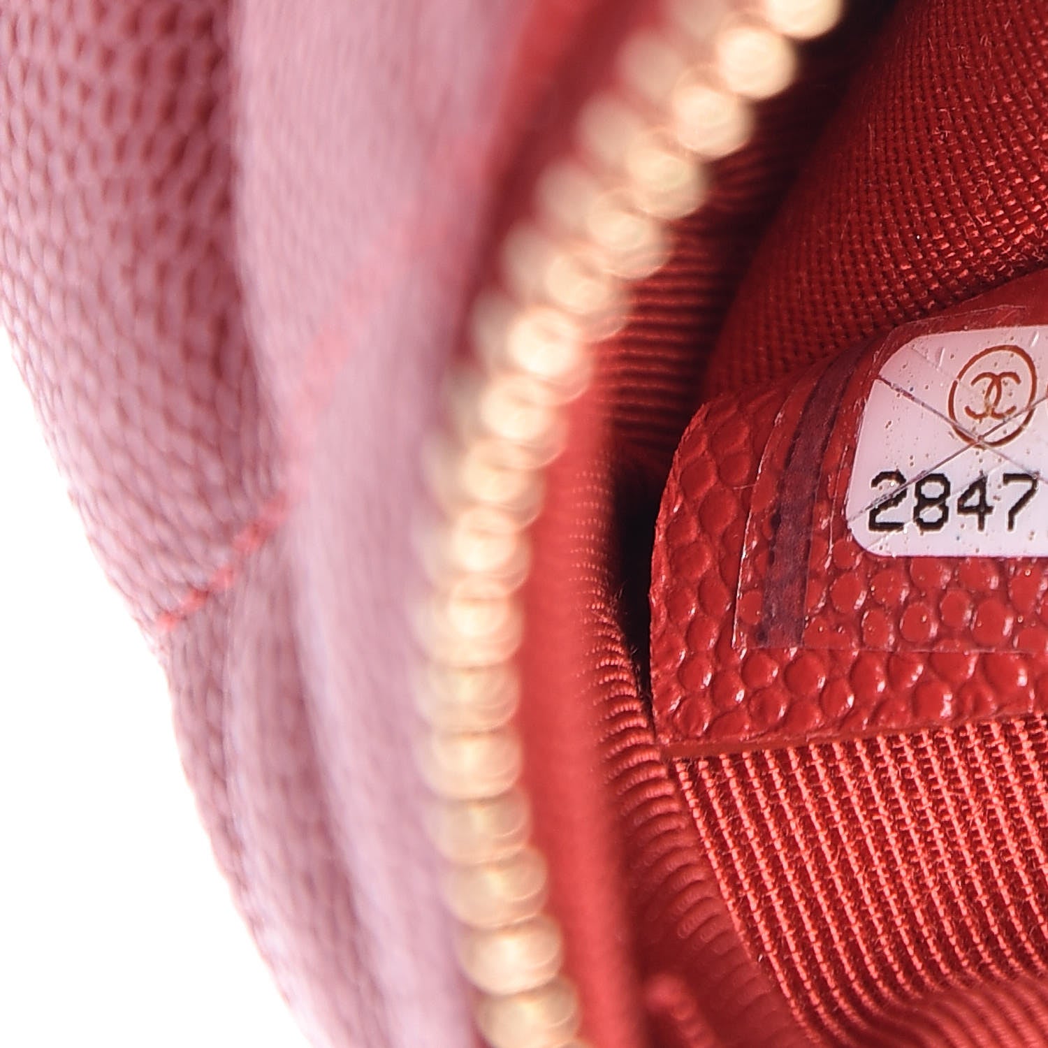 Chanel Caviar Quilted Small Cosmetic Case Red 7 of 8