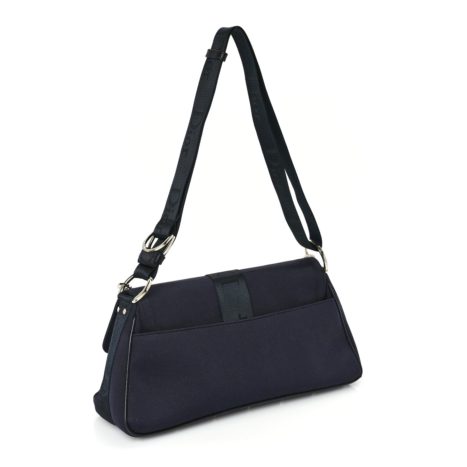 Christian Dior Silk Jersey Crystal Hardcore Bag Navy 2 of 8