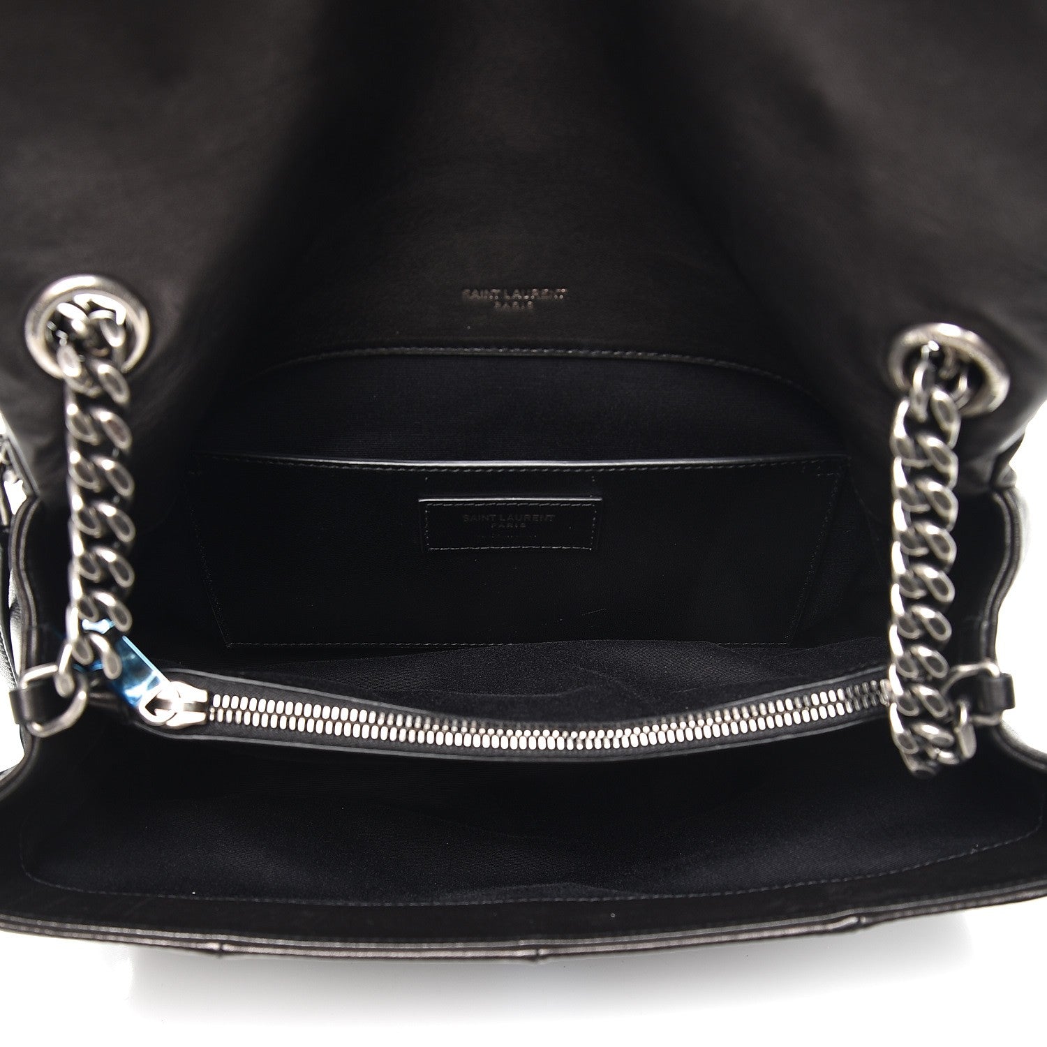 Saint Laurent Lambskin Patchwork Medium West Hollywood Monogram Fold-Over Black 5 of 6