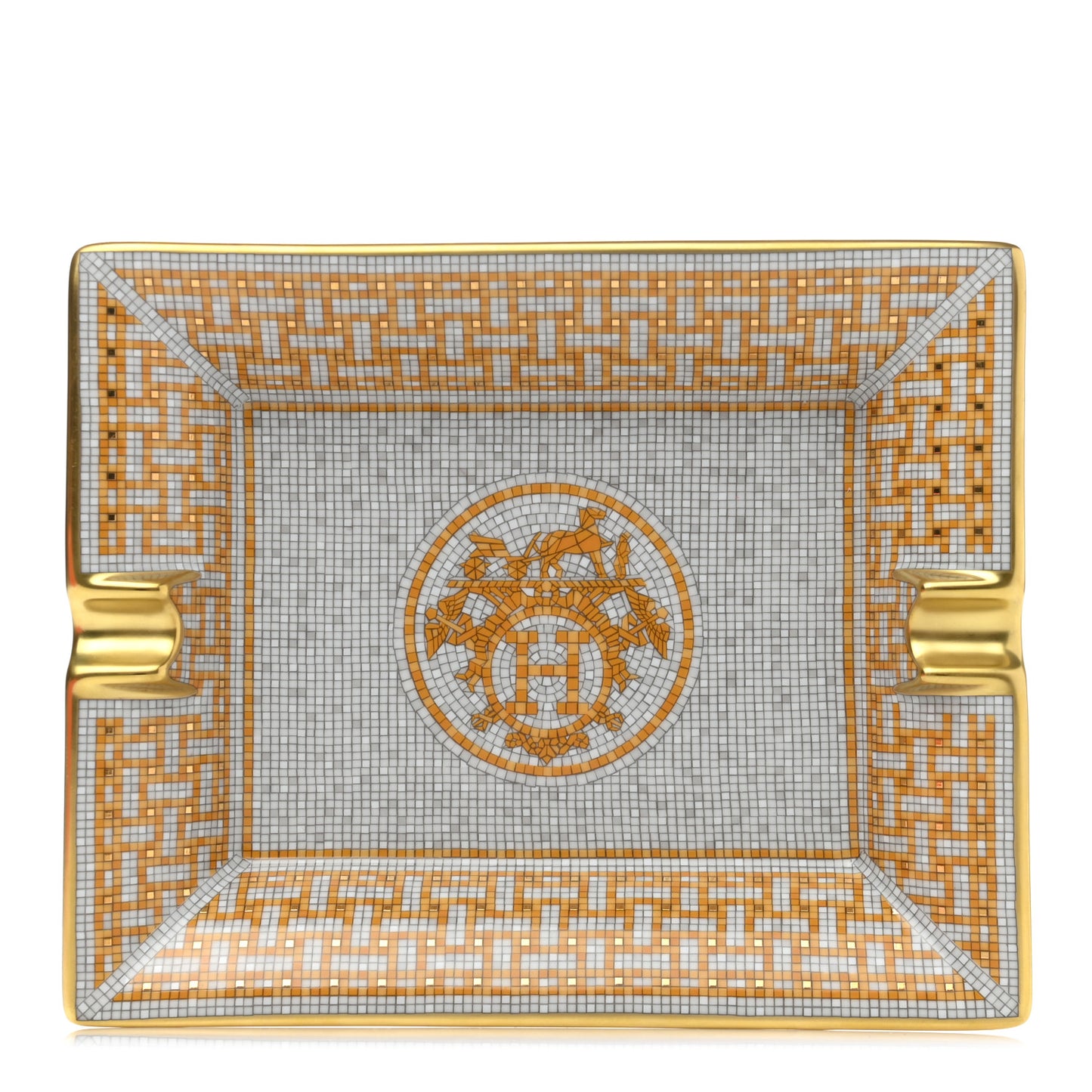 Porcelain Mosaique Au 24 Gold Ashtray
