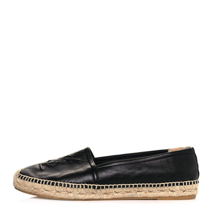 Saint Laurent Lambskin Monogram Espadrilles 38 Black 1 of 10