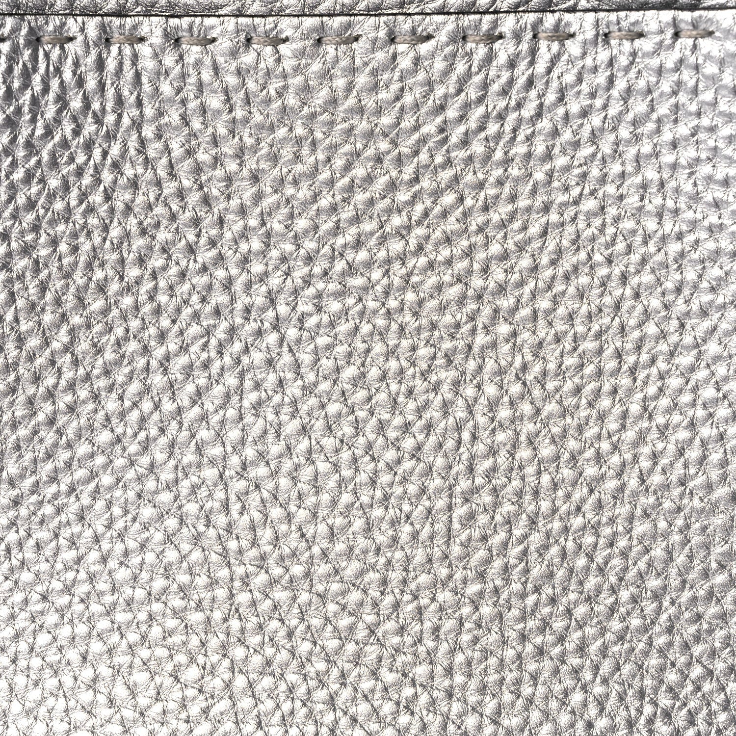 Fendi Cuoio Romano Lux Selleria Medium Peekaboo Iconic Satchel Argento 6 of 8