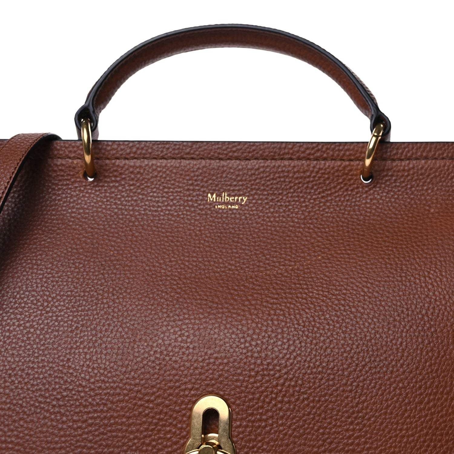 Mulberry Small Classic Grain Calfskin Amberley Satchel  Oak 6 of 8