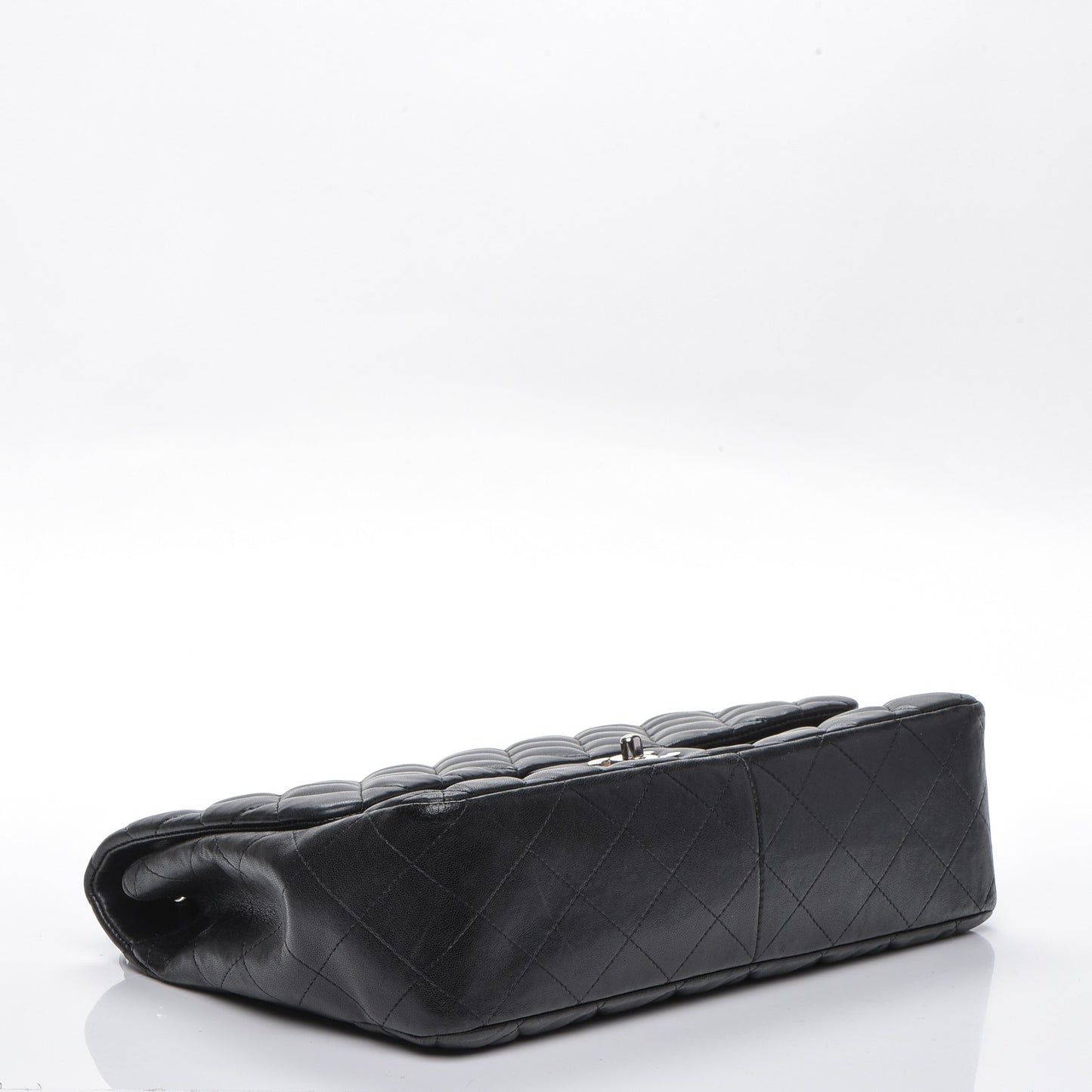 Lambskin Quilted Jumbo Single Flap Black