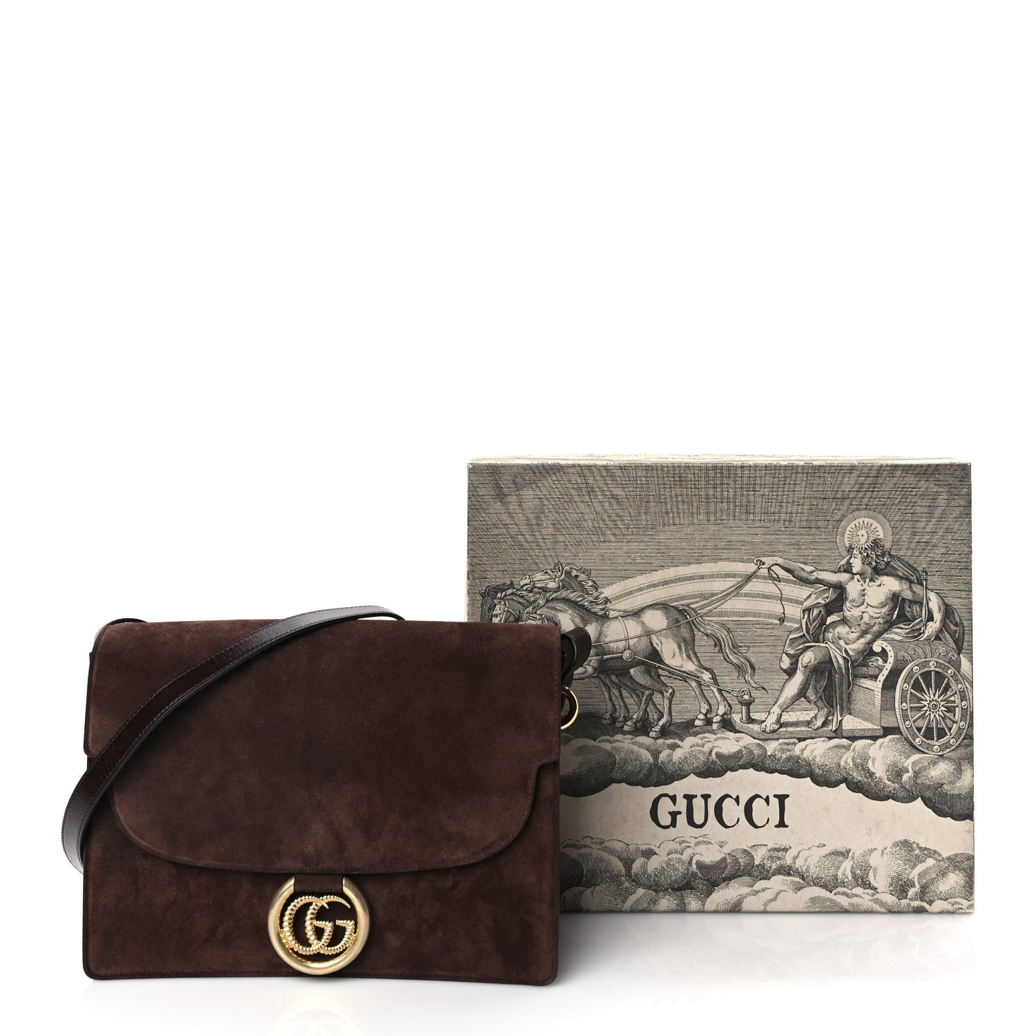 Gucci Suede Medium Torchon GG Ring Shoulder Bag  Reflex Brown 9 of 9