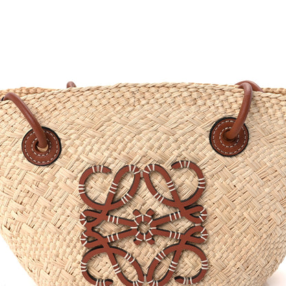 Loewe Calfskin Raffia Small Anagram Basket Tote Bag Natural Tan 5 of 7