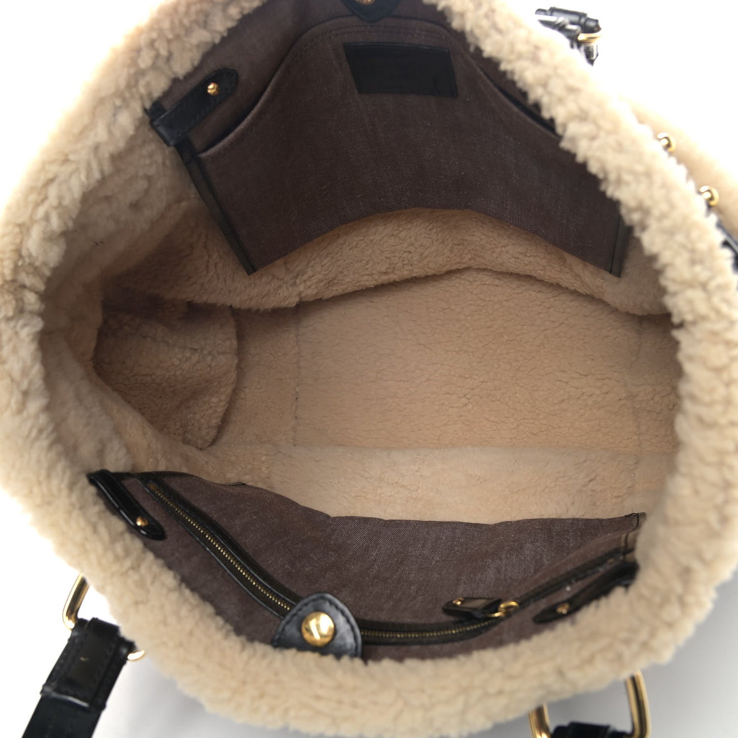 Patent Monogram Shearling Sac Thunder